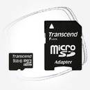 Цена: $ 16. Transcend microSDHC 8 GB card Class 10 + SD adapter Карта памяти