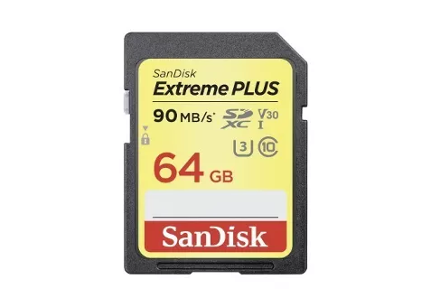 Фото: SanDisk SDXC 64Gb Extreme Plus UHS-I V30 (R90/W60MB/s) SDSDXWF-064G-GNCIN