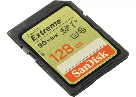Фото: SanDisk SDXC 128Gb  Extreme 4K UHS-I U3 (R90/W60MB/s)