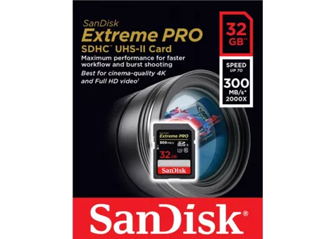 Фото: SanDisk SDHC 32GB C10 UHS-II R300/W260MB/s 4KExtreme Pro (SDSDXPK-032G-GN4IN)