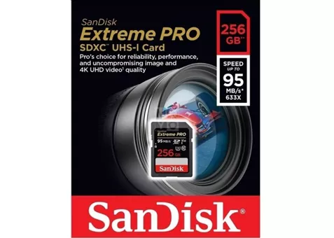 Фото: SanDisk SDXC 256Gb Extreme Pro 4K V30 UHS-I U3 (R95/W90MB/s) SDSDXXG-128G-GN4IN