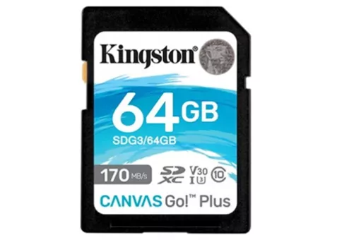 Фото: Kingston 64GB SDXC C10 UHS-I U3 R170/W70MB/s Canvas Go Plus (SDG3/64GB)