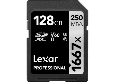 Фото: Lexar 128 GB SDXC UHS-II U3 V60 Professional 1667x LSD128CB1667