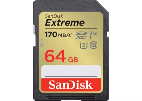 Фото: SanDisk SDXC 64GB C10 UHS-I U3 R170/W80MB/s Extreme V30 (SDSDXV2-064G-GNCIN)