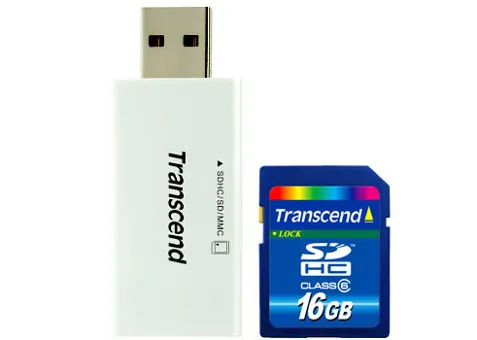 Фото: Transcend SDHC Card 16 GB CL6 + reader