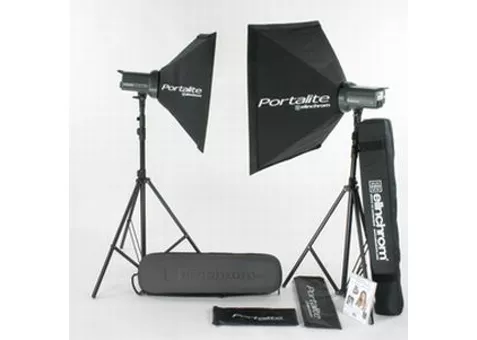 Фото: Elinchrom D-Lite 4 (вспышка-2,софтбокс-2,стойки-2,кофр-2,синхрошнур-2)