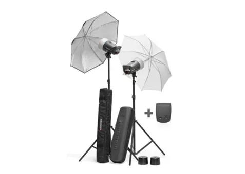 Фото: Elinchrom D-Lite-it 2/4 (вспышка 200Дж-1, 400Дж-1,рефлектор-2,стойки-2,зонт-2,кофр-2,синхрошнур-2)