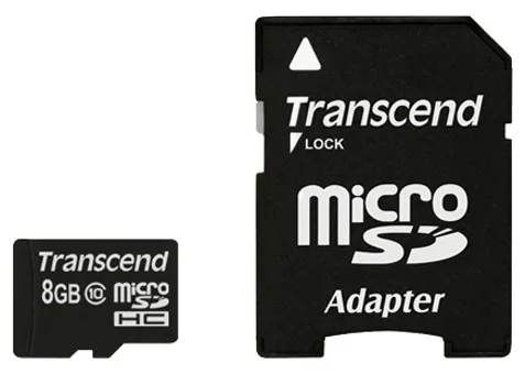 Фото: Transcend microSDHC 8 GB card Class 10 + SD adapter