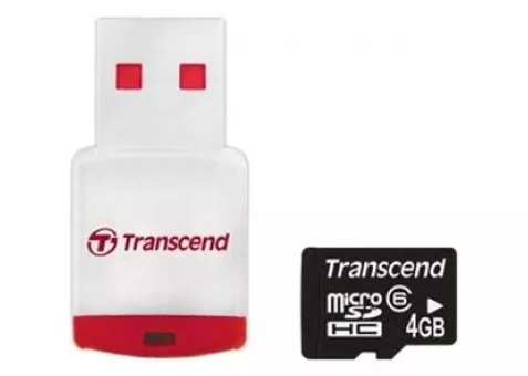 Фото: Transcend microSDHC 4 GB card Class 6+RDP3 Cardreader